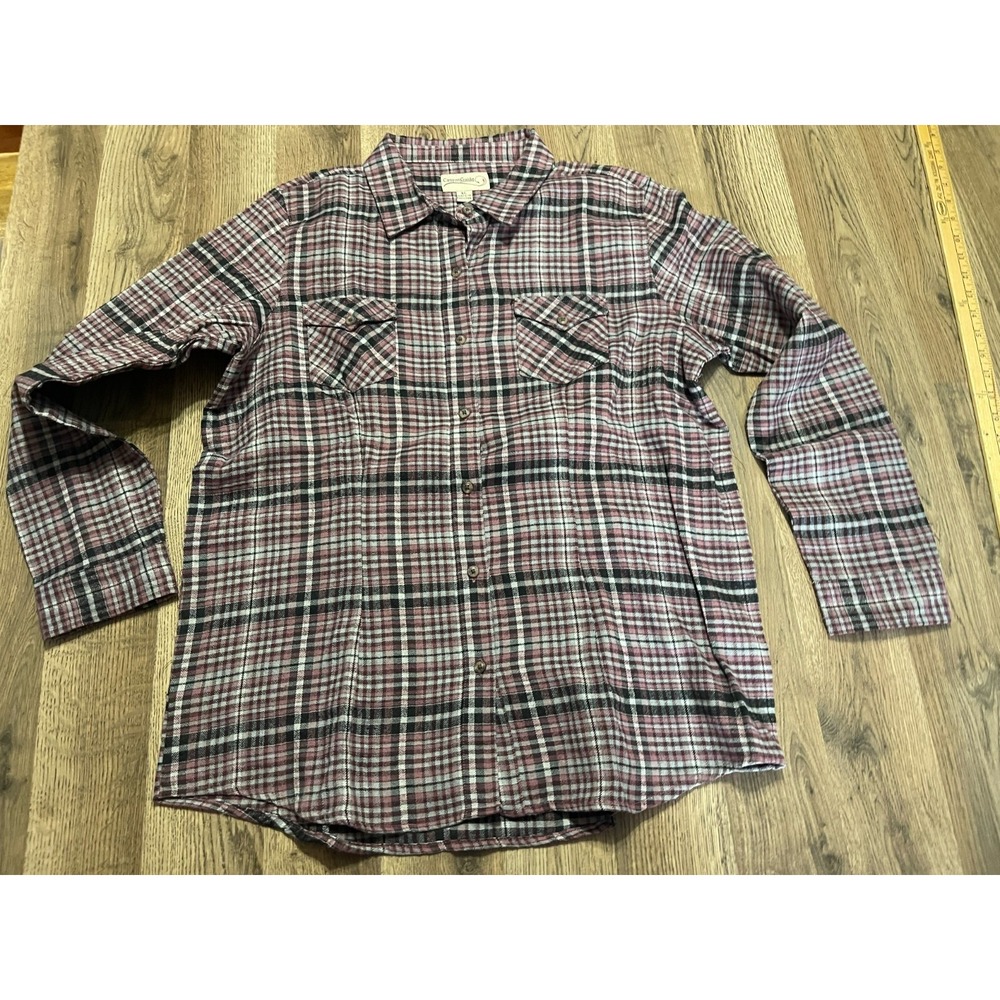 Canyon Guide Shirt, Women's XL, Black Purple Blue, Plaid, Button Up Long Sleeve